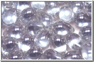 Drop Beads, 6x9mm, violet, pale, trans., luster, 20 Stk.