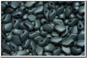 Gekko-Beads, 3x5mm, black, op., shimmer, matte, 50 Stk.