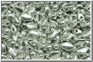 Gekko-Beads, 3x5mm, black, op., full silver, 50 Stk.