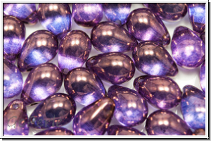 Drop Beads, 6x9mm, crystal, trans., vega luster, 20 Stk.