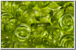 Glasring, 10x3,2mm, olivine, trans., 10 Stk.