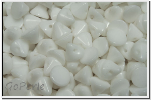 Button-Beads, 4mm, white, op., 50 Stk.