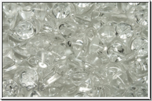 Button-Beads, 4mm, crystal, trans., 50 Stk.