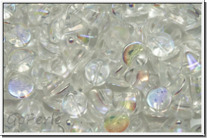 Button-Beads, 4mm, crystal, trans., AB, 50 Stk.