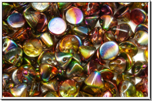 Button-Beads, 4mm, crystal, trans., magic autumn, 50 Stk.