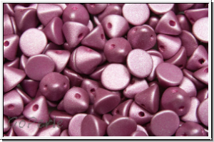 Button-Beads, 4mm, white, alabaster, magenta met. matte, 50 Stk.