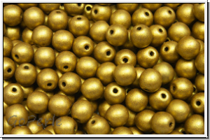 bhm. Glasperle, rund, 4mm, brass, met., satin, 50 Stk.