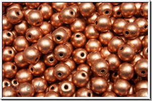 bhm. Glasperle, rund, 4mm, copper, met., satin, 50 Stk.