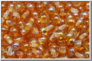 bhm. Glasperle, rund, 4mm, crystal, trans., orange AB, 50 Stk.