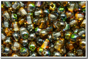 bhm. Glasperle, rund, 4mm, crystal, trans., magic copper, 50 Stk.