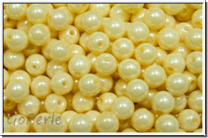 bhm. Glasperle, rund, 4mm, white, op., cream luster, 50 Stk.