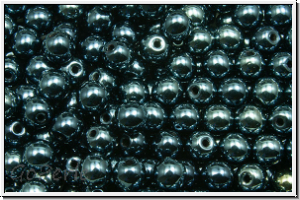 bhm. Glasperle, rund, 4mm, black, op., full celsian, 50 Stk.