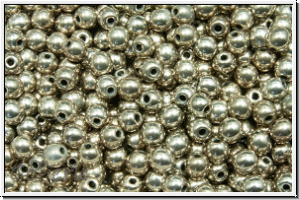 bhm. Glasperle, rund, 3mm, black, op., full argentic, 50 Stk.