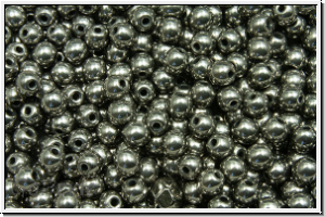 bhm. Glasperle, rund, 3mm, black, op., full chrome, 50 Stk.