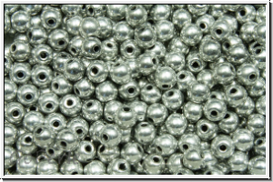 bhm. Glasperle, rund, 3mm, black, op., full silver, 50 Stk.