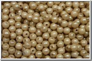 bhm. Glasperle, rund, 3mm, white, op., latte luster, 50 Stk.