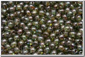 bhm. Glasperle, rund, 3mm, crystal, trans., blue/brown marbled, 50 Stk.