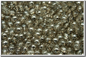 bhm. Glasperle, rund, 3mm, crystal, trans., half chrome, 50 Stk.