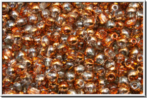 bhm. Glasperle, rund, 3mm, crystal, trans., half sunset, 50 Stk.