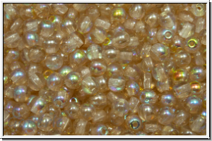 bhm. Glasperle, rund, 3mm, crystal, trans., lemon AB, 50 Stk.