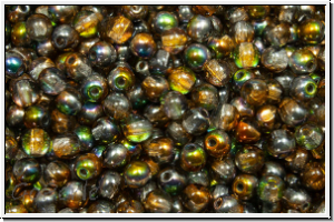 bhm. Glasperle, rund, 3mm, crystal, trans., magic copper, 50 Stk.