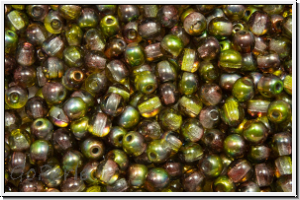 bhm. Glasperle, rund, 3mm, crystal, trans., magic olivine, 50 Stk.