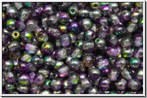 bhm. Glasperle, rund, 3mm, crystal, trans., magic lilac, 50 Stk.