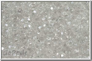 Bhm. Glasschliffperle, PRECIOSA, feuerpol., 3mm, crystal, trans., white iris. sfinx, 50 Stk.