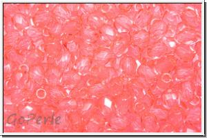 Bhm. Glasschliffperle, PRECIOSA, feuerpol., 3mm, crystal, trans., watermelone (dyed), 50 Stk.