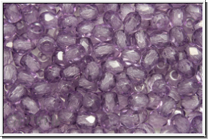 Bhm. Glasschliffperle, PRECIOSA, feuerpol., 3mm, crystal, trans., eggplant (dyed), 50 Stk.