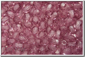 Bhm. Glasschliffperle, PRECIOSA, feuerpol., 3mm, crystal, trans., mauve (dyed), 50 Stk.