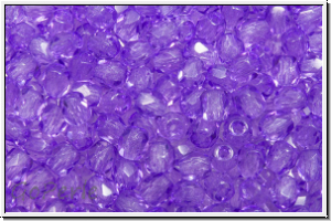 Bhm. Glasschliffperle, PRECIOSA, feuerpol., 3mm, crystal, trans., lavender (dyed), 50 Stk.