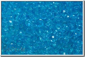 Bhm. Glasschliffperle, feuerpol., 3mm, aqua, med., trans., 50 Stk.