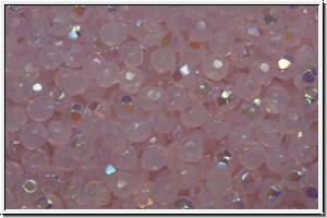 Bhm. Glasschliffperle, feuerpol., 3mm, pink, opal, AB, 50 Stk.