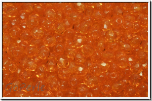 Bhm. Glasschliffperle, feuerpol., 3mm, orange, lt., trans., 50 Stk.