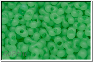 Farfalle Perlen, 4x2mm, peridot, trans., matte, 10 g