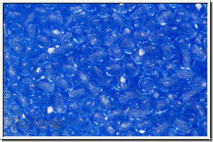 Bhm. Glasschliffperle, feuerpol., 3mm, sapphire, dk., trans., 50 Stk.