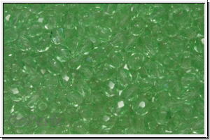 Bhm. Glasschliffperle, feuerpol., 3mm, mint, lt., trans., 50 Stk.