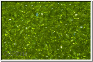 Bhm. Glasschliffperle, feuerpol., 3mm, olivine, trans., 50 Stk.