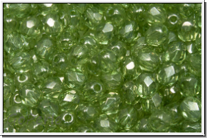 Bhm. Glasschliffperle, feuerpol., 4mm, crystal, trans., seafoam luster, 50 Stk.