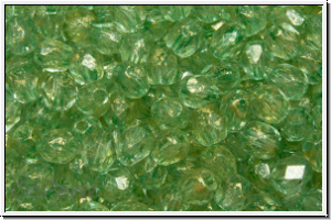 Bhm. Glasschliffperle, feuerpol., 4mm, crystal, trans., seafoam spackled, 50 Stk.