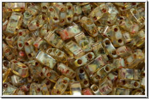 HTL-4501, MIYUKI Half Tila Beads, saffron, trans., picasso, 5g