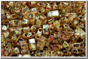 HTL-4505, MIYUKI Half Tila Beads, topaz, lt. smoke, trans., picasso, 5g