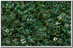 HTL-4506, MIYUKI Half Tila Beads, olivine, trans., picasso, 5g