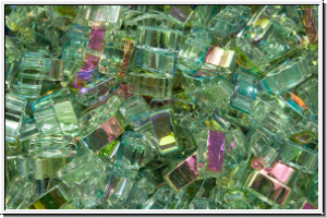 HTL-4577, MIYUKI Half Tila Beads, crystal, trans., green AB, 5g