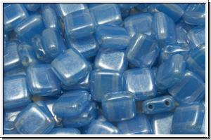 TILE-Beads, 6x6mm, sapphire, lt., opal, luster, 25 Stk.