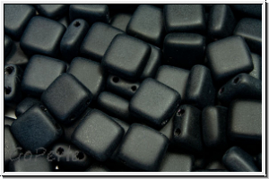 TILE-Beads, 6x6mm, black, op., matte, 25 Stk.