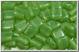 TILE-Beads, 6x6mm, green, lime, opal, 25 Stk.