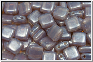 TILE-Beads, 6x6mm, amethyst, lt., opal, luster, 25 Stk.