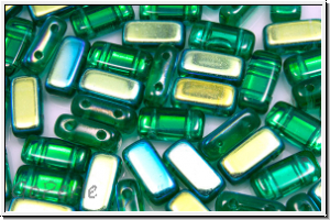 PRISM Beads, 4x8mm, emerald, lt., trans., AB, 20 Stk.